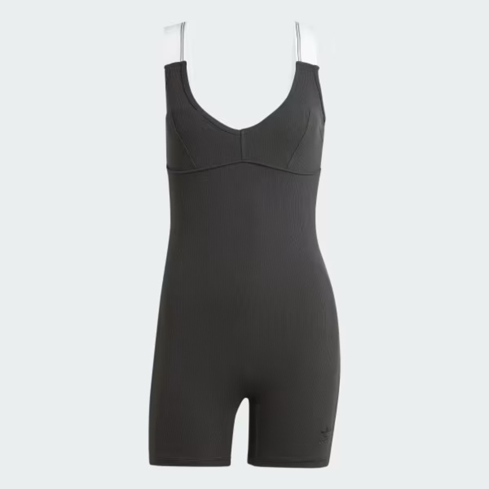 Women's Adidas Black Ribbed Jumpsuit